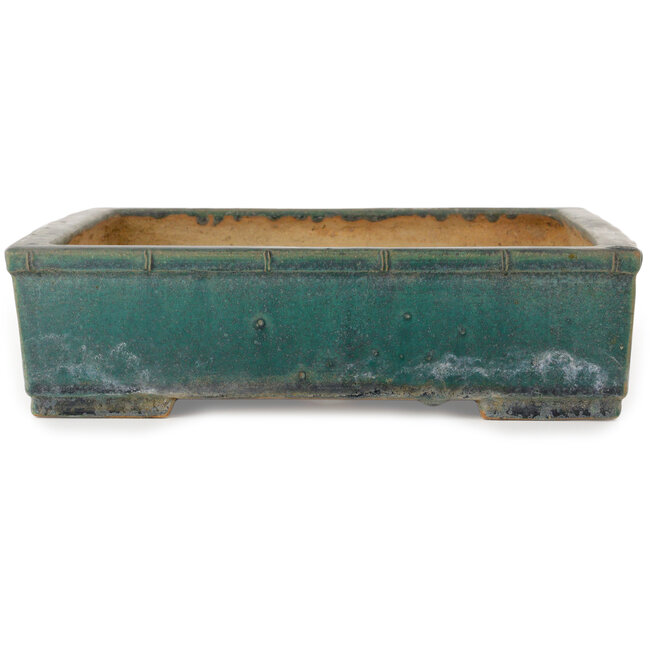 Rechthoekige turquoise bonsaipot van Koyou - 362 x 305 x 80 mm