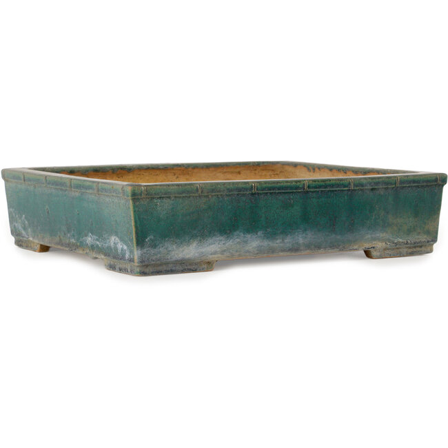 Rechteckiger, türkisfarbener Bonsai-Topf von Koyou – 362 x 305 x 80 mm