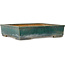 Pot à bonsaï rectangulaire bleu sarcelle de Koyou - 362 x 305 x 80 mm