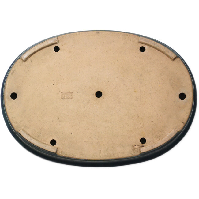Ovaler blauer Bonsaitopf von Seizan (Reihou, Kataoka Katsushi, Meister Seizan-Ofen) – 520 x 365 x 60 mm
