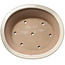 Oval off-white bonsai pot by Seizan (Reihou, Kataoka Katsushi, master Seizan kiln) - 408 x 357 x 130 mm