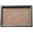 Maceta rectangular para bonsái verde azulado de Seizan (Reihou, Kataoka Katsushi, maestro del horno Seizan) - 460 x 315 x 65 mm