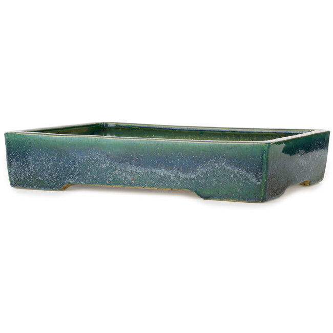 Vaso bonsai rettangolare verde di Shuhou - 380 x 283 x 78 mm