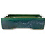 Pot à bonsaï rectangulaire vert de Shuhou - 380 x 283 x 78 mm