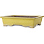 Vaso bonsai rettangolare giallo di Yamaaki Toshio (terza generazione) - 375 x 300 x 98 mm