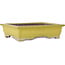 Pot à bonsaï rectangulaire jaune de Yamaaki Toshio (troisième génération) - 375 x 300 x 98 mm