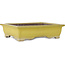 Vaso bonsai rettangolare giallo di Yamaaki Toshio (terza generazione) - 375 x 300 x 98 mm