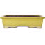 Pot à bonsaï rectangulaire jaune de Yamaaki Toshio (troisième génération) - 375 x 300 x 98 mm
