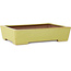 Rechteckiger gelber Bonsaitopf von Seizan (Reihou, Kataoka Katsushi, Meister Seizan-Ofen) – 335 x 233 x 78 mm