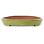 Oval yellow bonsai pot by Seizan (Reihou, Kataoka Katsushi, master Seizan kiln) - 607 x 392 x 55 mm