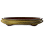 Oval yellow bonsai pot by Suishoen Hekisui - 473 x 387 x 70 mm