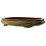 Oval yellow bonsai pot by Suishoen Hekisui - 473 x 387 x 70 mm