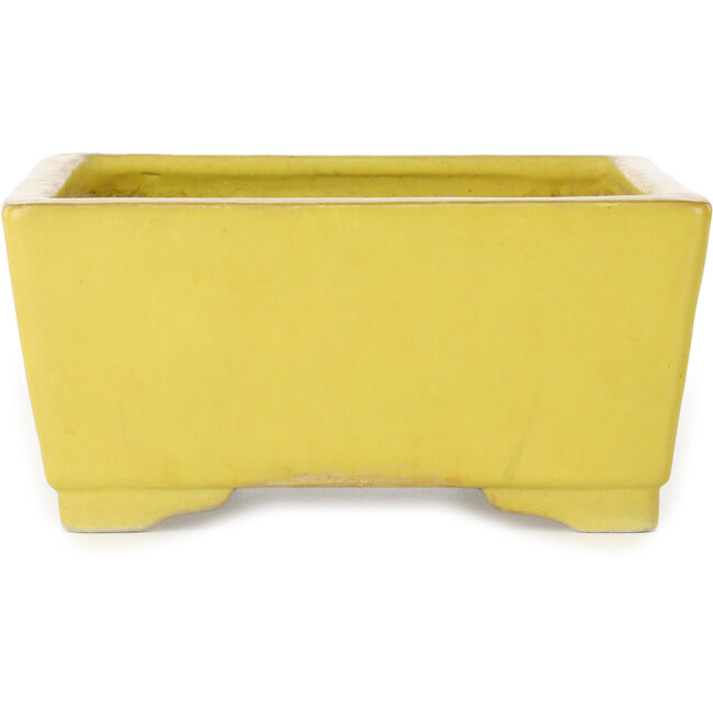 Vaso bonsai quadrato giallo di Aiba Koyou - 227 x 227 x 110 mm