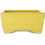 Square yellow bonsai pot by Aiba Koyou - 227 x 227 x 110 mm