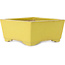 Square yellow bonsai pot by Aiba Koyou - 227 x 227 x 110 mm