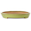 Oval yellow bonsai pot by Seizan (Reihou, Kataoka Katsushi, master Seizan kiln) - 487 x 316 x 45 mm