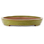 Oval yellow bonsai pot by Seizan (Reihou, Kataoka Katsushi, master Seizan kiln) - 487 x 316 x 45 mm