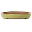 Oval yellow bonsai pot by Seizan (Reihou, Kataoka Katsushi, master Seizan kiln) - 487 x 316 x 45 mm