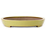 Oval yellow bonsai pot by Seizan (Reihou, Kataoka Katsushi, master Seizan kiln) - 493 x 315 x 47 mm