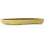 Oval yellow bonsai pot by Seizan (Reihou, Kataoka Katsushi, master Seizan kiln) - 493 x 315 x 47 mm