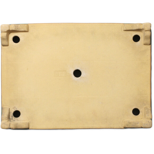 Maceta rectangular verde para bonsái de Ikkou - 377 x 267 x 77 mm