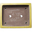 Rectangular yellow bonsai pot by Yamaaki Toshio (third generation) - 375 x 300 x 98 mm