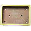 Pot à bonsaï rectangulaire jaune par Seizan (Reihou, Kataoka Katsushi, maître four Seizan) - 335 x 233 x 78 mm