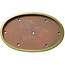 Oval yellow bonsai pot by Seizan (Reihou, Kataoka Katsushi, master Seizan kiln) - 487 x 316 x 45 mm