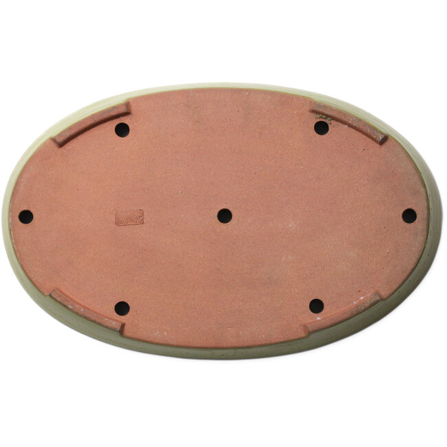 Ovale gele bonsaipot van Seizan (Reihou, Kataoka Katsushi, meester Seizan oven) - 487 x 316 x 45 mm