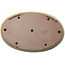 Oval yellow bonsai pot by Seizan (Reihou, Kataoka Katsushi, master Seizan kiln) - 493 x 315 x 47 mm