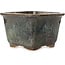 Pot à bonsaï carré bleu foncé par Aiba Koyou - 252 x 252 x 162 mm