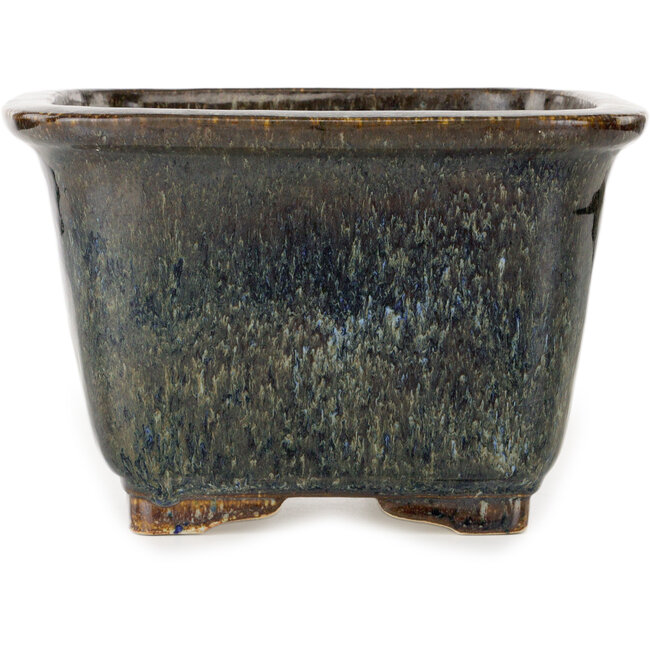 Pot à bonsaï carré bleu foncé par Aiba Koyou - 252 x 252 x 162 mm