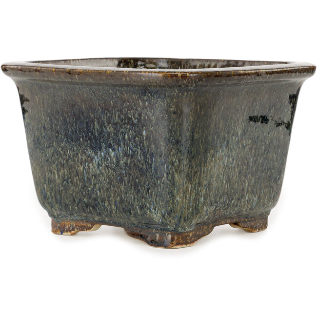 Vaso bonsai quadrato blu scuro di Aiba Koyou - 252 x 252 x 162 mm