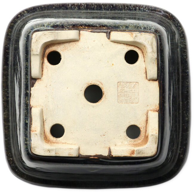 Quadratischer, dunkelblauer Bonsai-Topf von Aiba Koyou – 252 x 252 x 162 mm