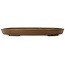 Vaso bonsai ovale marrone di Seizan (Reihou, Kataoka Katsushi, forno del maestro Seizan) - 487 x 307 x 45 mm