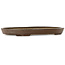 Oval brown bonsai pot by Seizan (Reihou, Kataoka Katsushi, master Seizan kiln) - 487 x 307 x 45 mm