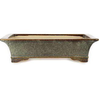 Koyou Maceta rectangular marrón para bonsái de 468 mm de Aiba Koyou, Tokoname, Japón