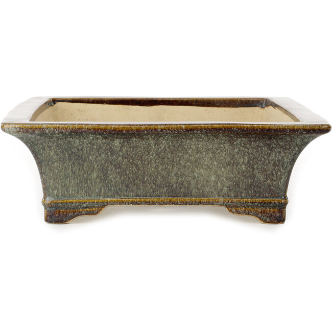 Maceta rectangular marrón para bonsái de Aiba Koyou - 468 x 380 x 115 mm