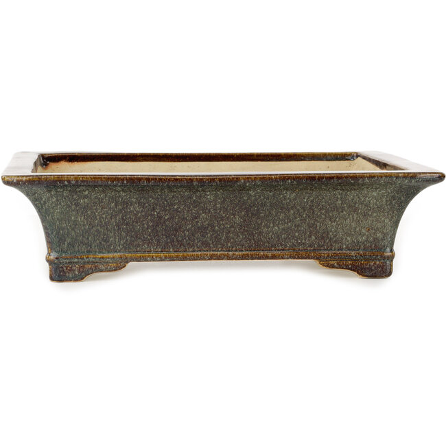 Maceta rectangular marrón para bonsái de Aiba Koyou - 468 x 380 x 115 mm