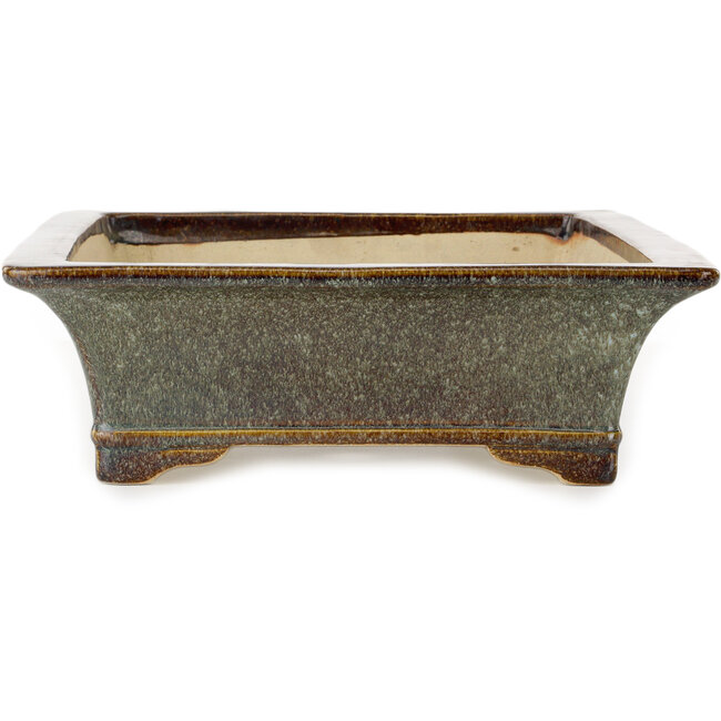 Vaso bonsai rettangolare marrone di Aiba Koyou - 468 x 380 x 115 mm