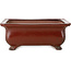Rectangular red bonsai pot by Seizan (Reihou, Kataoka Katsushi, master Seizan kiln) - 250 x 183 x 98 mm