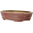 Oval red bonsai pot by Hattori - 263 x 198 x 58 mm