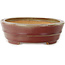 Oval red bonsai pot by Hattori - 263 x 198 x 58 mm