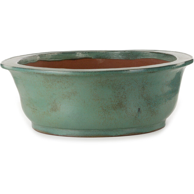 Oval turquoise bonsai pot by Kakuzan - 790 x 632 x 207 mm