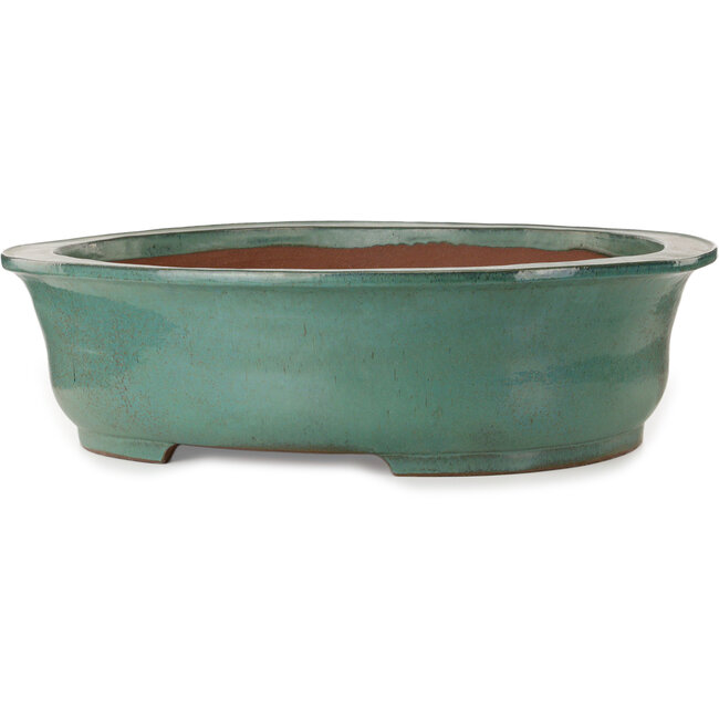 Oval turquoise bonsai pot by Kakuzan - 790 x 632 x 207 mm