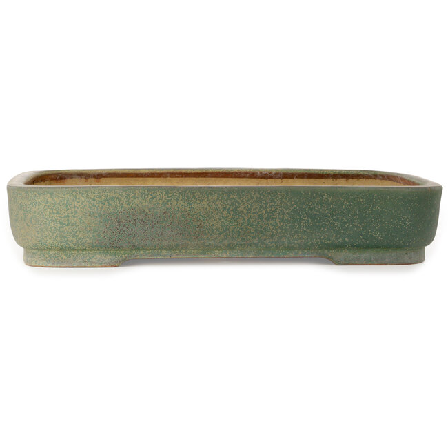 Rectangular green bonsai pot by Hattori - 628 x 435 x 115 mm