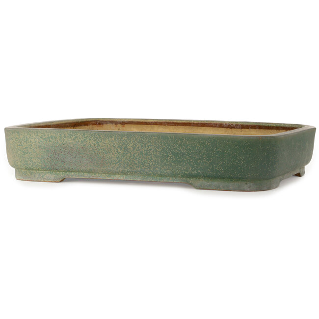 Rectangular green bonsai pot by Hattori - 628 x 435 x 115 mm