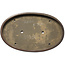Oval brown bonsai pot by Seizan (Reihou, Kataoka Katsushi, master Seizan kiln) - 487 x 307 x 45 mm