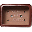 Pot à bonsaï rouge rectangulaire par Seizan (Reihou, Kataoka Katsushi, maître four Seizan) - 250 x 183 x 98 mm