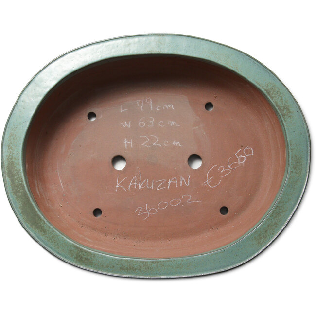 Pot à bonsaï ovale turquoise de Kakuzan - 790 x 632 x 207 mm